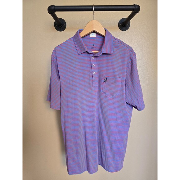 Johnnie-O hanging out striped mens polo size large 100% cotton - Picture 4 of 9